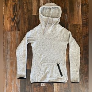 Nike cowl neck hoodie light gray heathered sweatshirt size XS